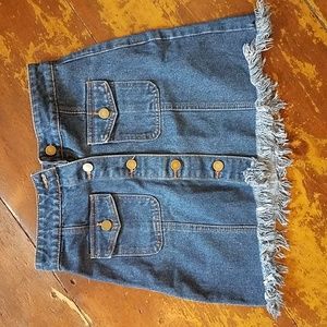 High wasted jean skirt